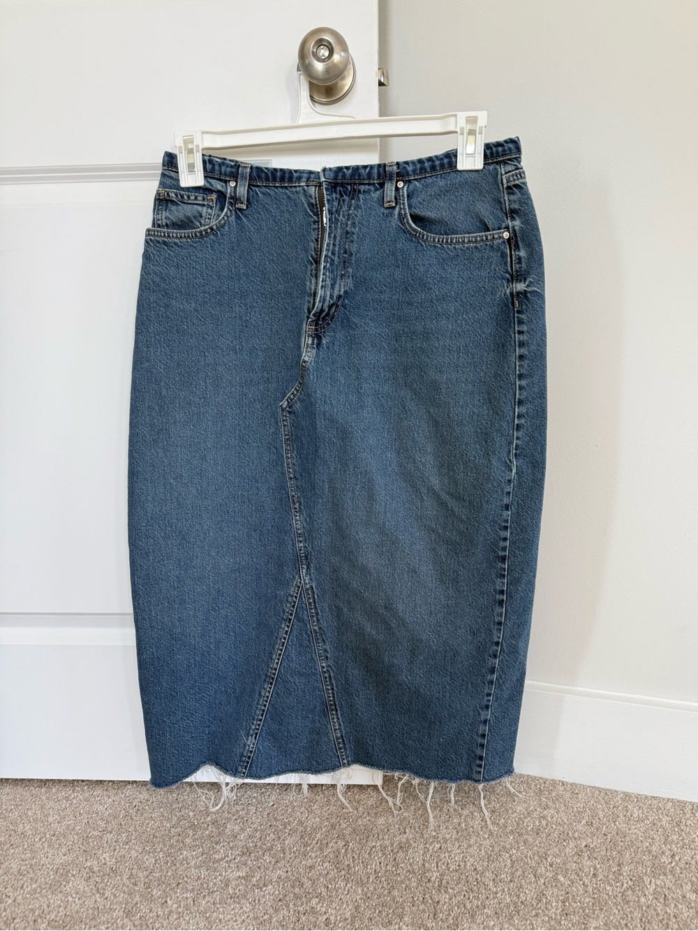 Cotton On High-Waist Denim Pencil Skirt in Classic Blue